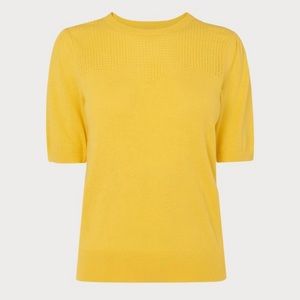** NWT ** LK. Bennett Celia Yellow Cotton Knit Top